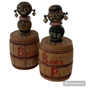 Vintage Wooden Salt/Pepper Shakers